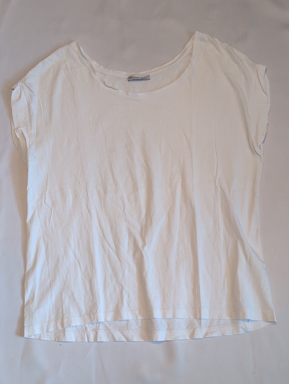 Zara White Short Sleeve Crewneck Tee